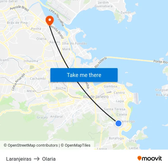 Laranjeiras to Olaria map