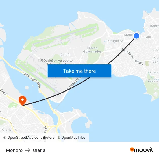 Moneró to Olaria map