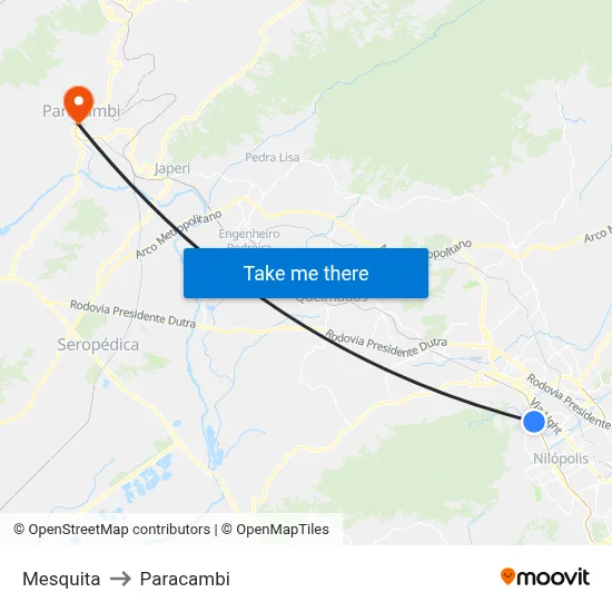 Mesquita to Paracambi map