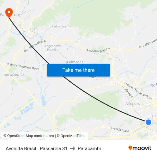 Avenida Brasil | Passarela 31 to Paracambi map