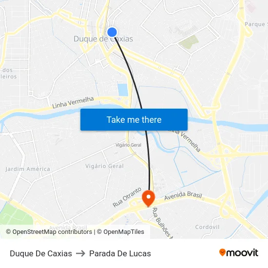 Duque De Caxias to Parada De Lucas map