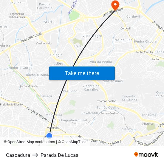 Cascadura to Parada De Lucas map