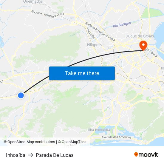 Inhoaíba to Parada De Lucas map