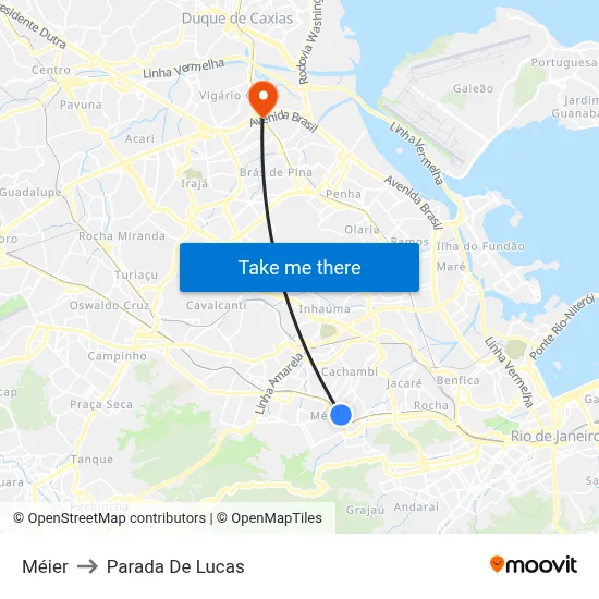 Méier to Parada De Lucas map