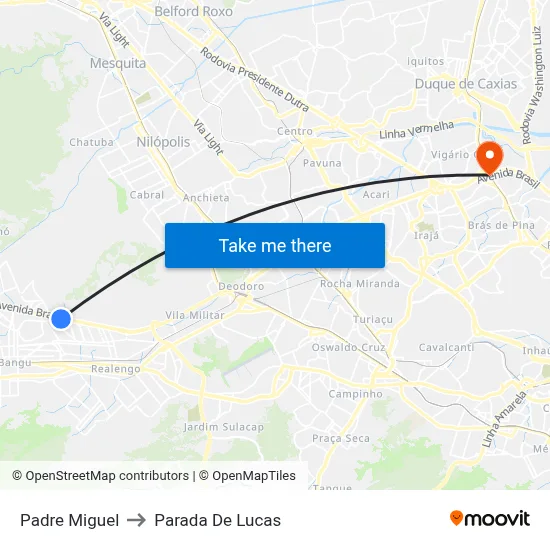 Padre Miguel to Parada De Lucas map