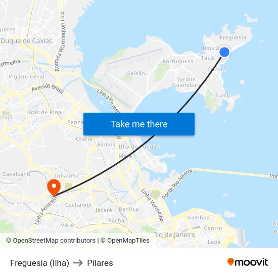Freguesia (Ilha) to Pilares map