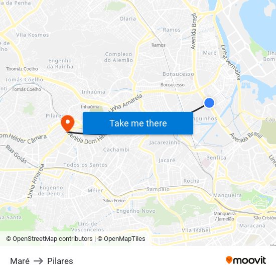 Maré to Pilares map