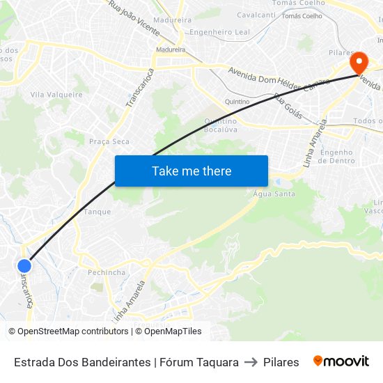 Estrada Dos Bandeirantes | Fórum Taquara to Pilares map