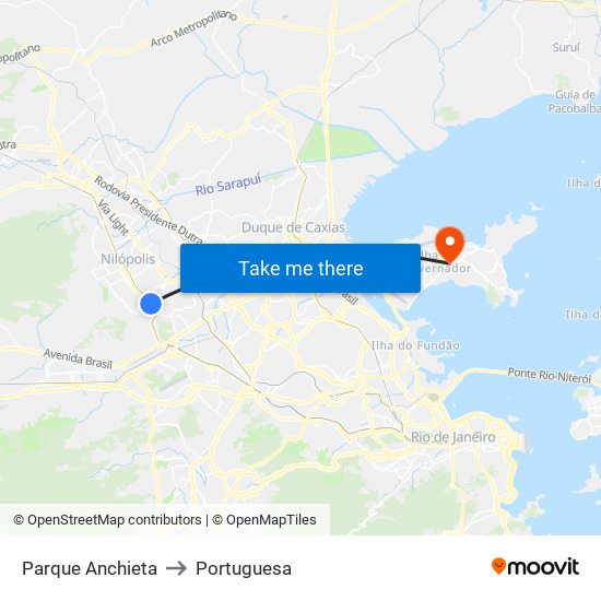 Parque Anchieta to Portuguesa map