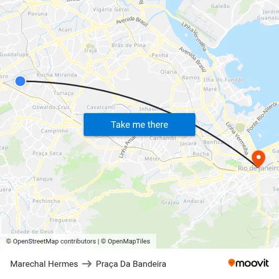 Marechal Hermes to Praça Da Bandeira map