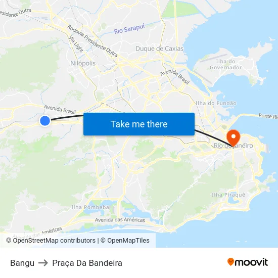 Bangu to Praça Da Bandeira map