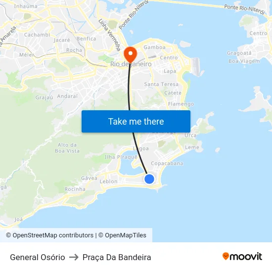 General Osório to Praça Da Bandeira map