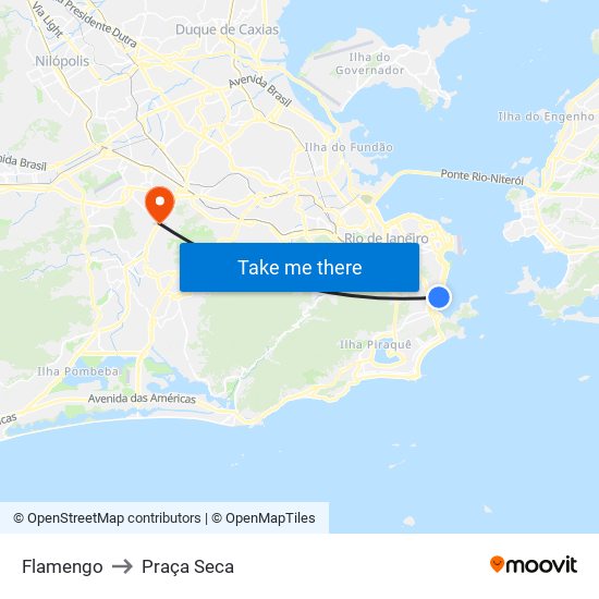 Flamengo to Praça Seca map