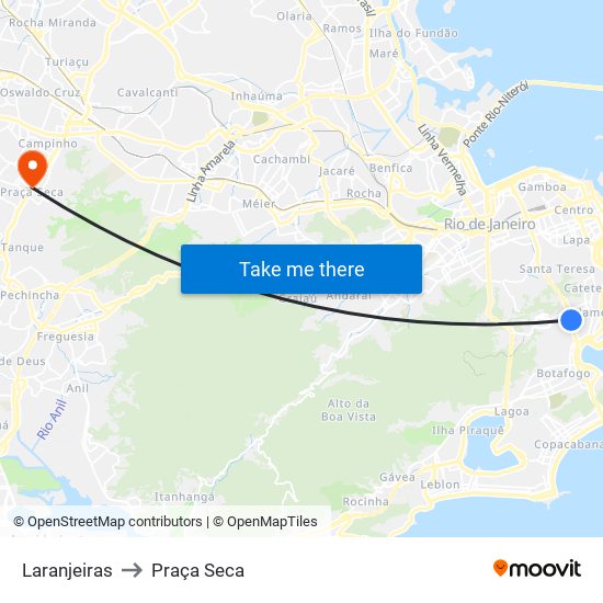 Laranjeiras to Praça Seca map