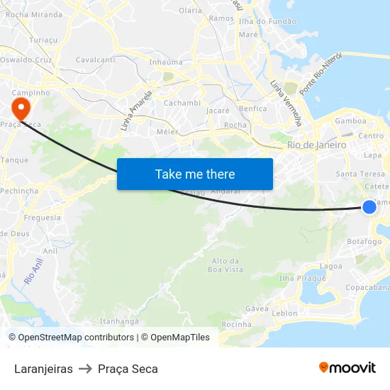 Laranjeiras to Praça Seca map
