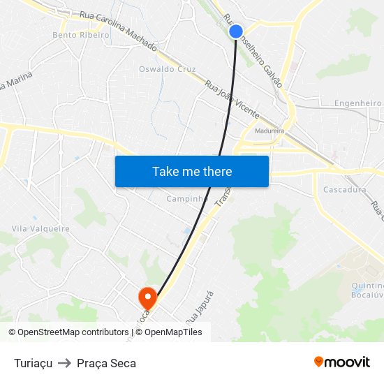 Turiaçu to Praça Seca map