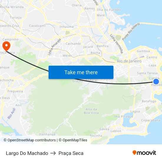 Largo Do Machado to Praça Seca map