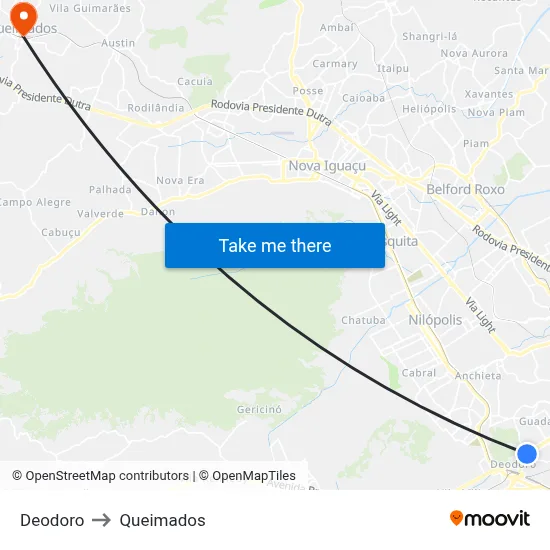 Deodoro to Queimados map