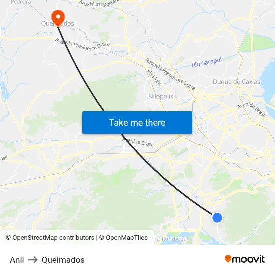 Anil to Queimados map