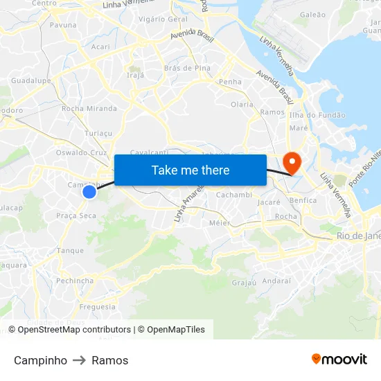 Campinho to Ramos map