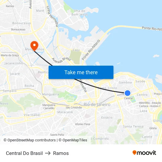 Central Do Brasil to Ramos map