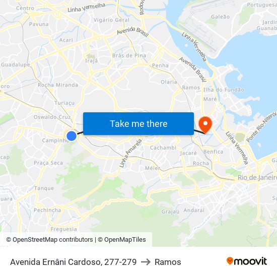 Avenida Ernâni Cardoso, 277-279 to Ramos map