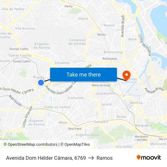 Avenida Dom Hélder Câmara, 6769 to Ramos map