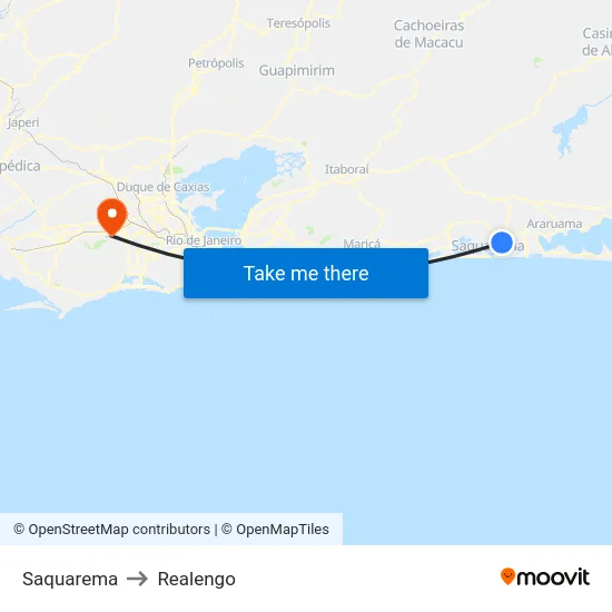 Saquarema to Realengo map