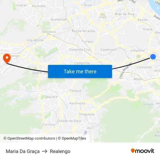 Maria Da Graça to Realengo map