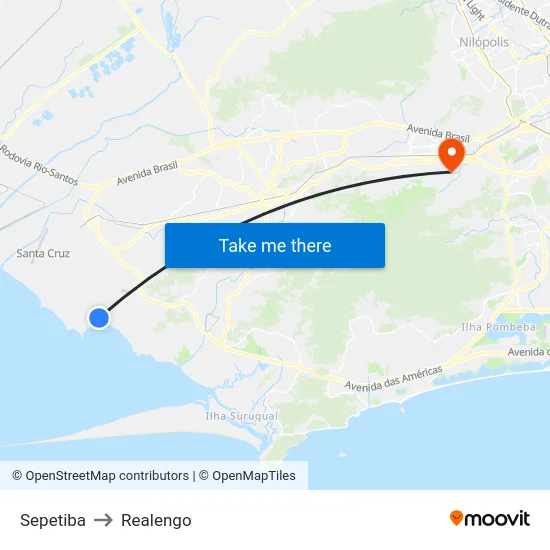 Sepetiba to Realengo map