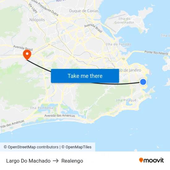 Largo Do Machado to Realengo map