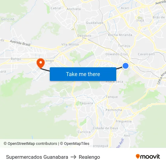 Supermercados Guanabara to Realengo map