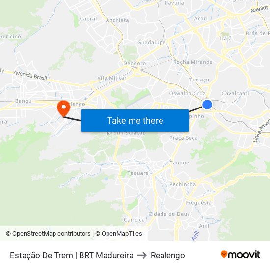 Estação De Trem | BRT Madureira to Realengo map