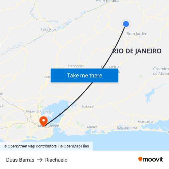 Duas Barras to Riachuelo map