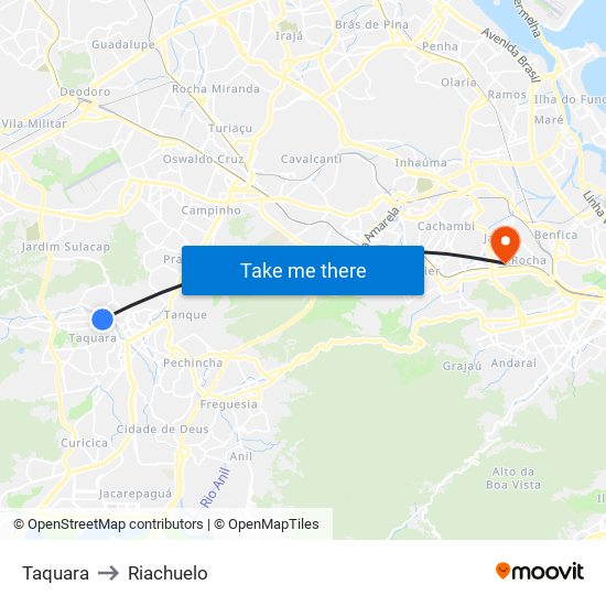 Taquara to Riachuelo map