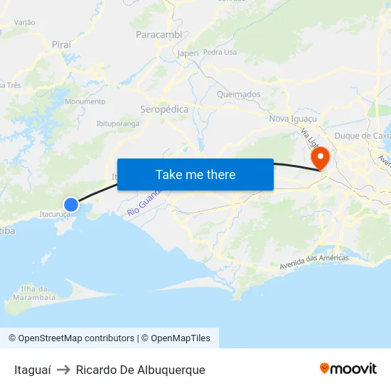 Itaguaí to Ricardo De Albuquerque map