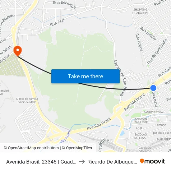 Avenida Brasil, 23345 | Guadalupe to Ricardo De Albuquerque map