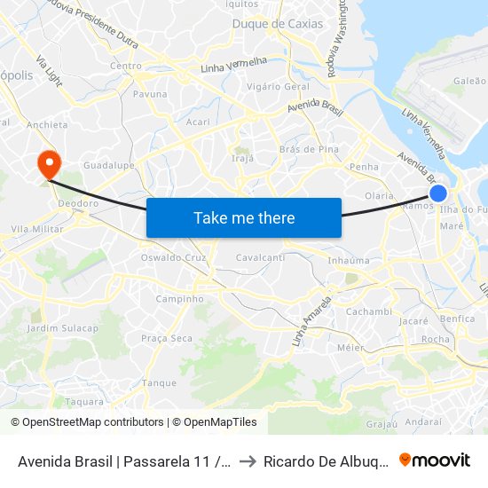 Avenida Brasil | Passarela 11 / Borgauto to Ricardo De Albuquerque map