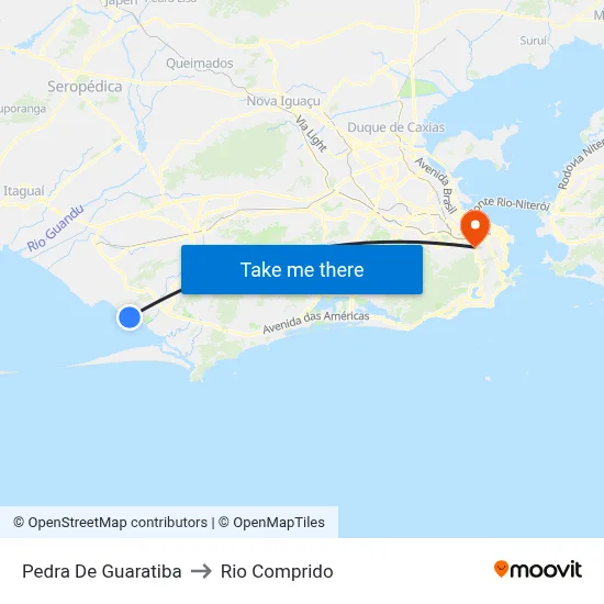 Pedra De Guaratiba to Rio Comprido map