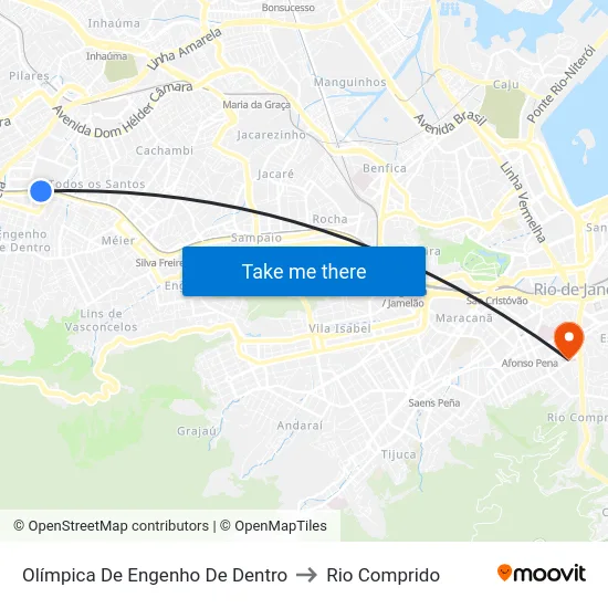 Olímpica De Engenho De Dentro to Rio Comprido map