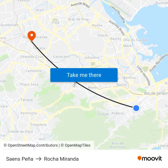 Saens Peña to Rocha Miranda map
