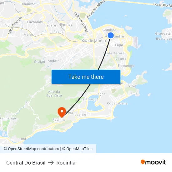 Central Do Brasil to Rocinha map