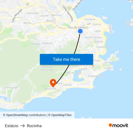 Estácio to Rocinha map