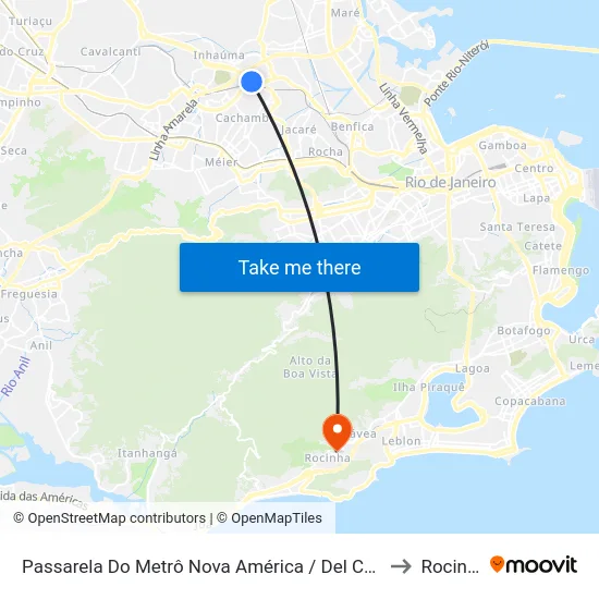 Passarela Do Metrô Nova América / Del Castilho to Rocinha map