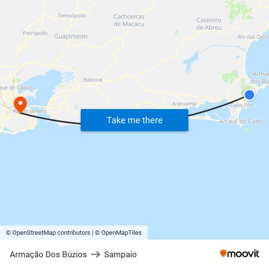 Armação Dos Búzios to Sampaio map
