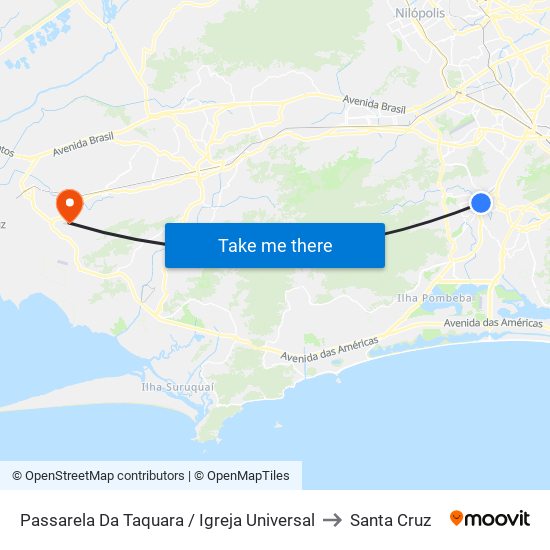 Passarela Da Taquara / Igreja Universal to Santa Cruz map