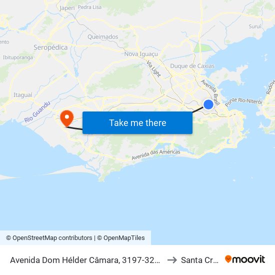 Avenida Dom Hélder Câmara, 3197-3229 to Santa Cruz map