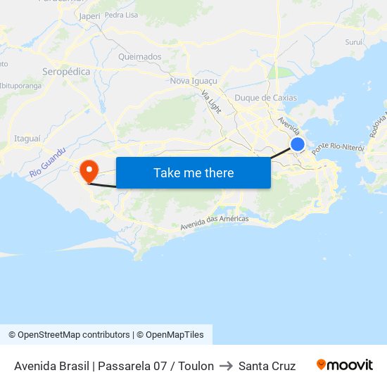 Avenida Brasil | Passarela 07 / Toulon to Santa Cruz map