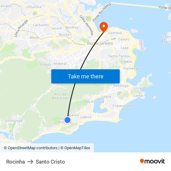 Rocinha to Santo Cristo map