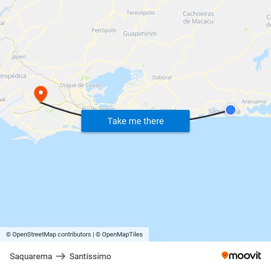 Saquarema to Santíssimo map